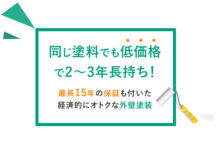 同じ塗料でも低価格で２～３年長持ち